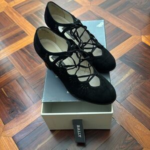 Vintage Bally suede lace-up pumps made in Switzerland Size EU 36.5 E US6